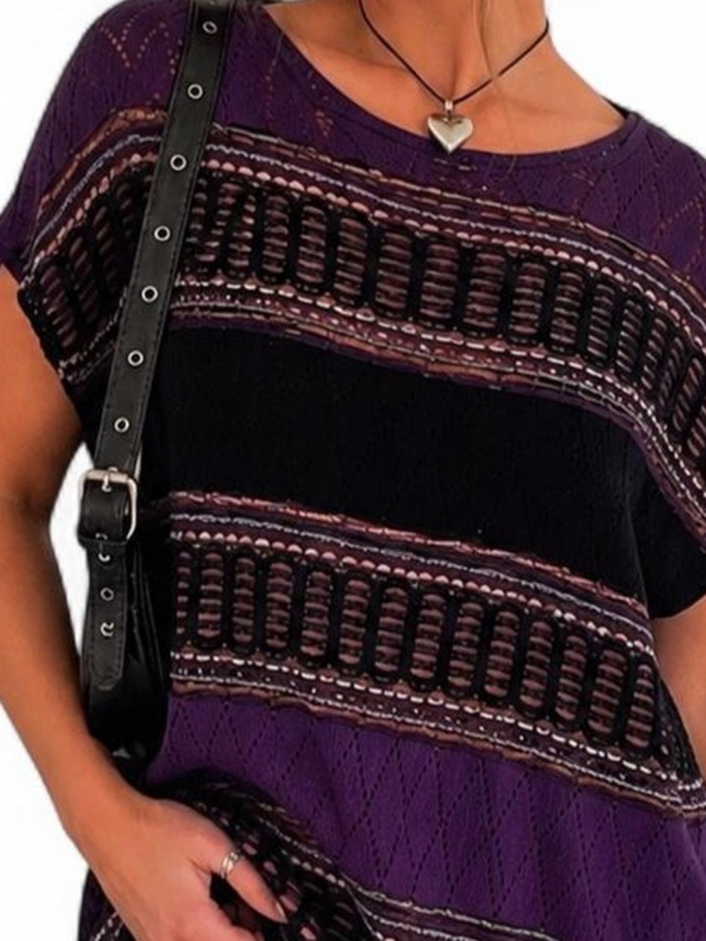 Vintage Wet Seal Y2K Purple Black Whimsigoth Knit Sweater Top